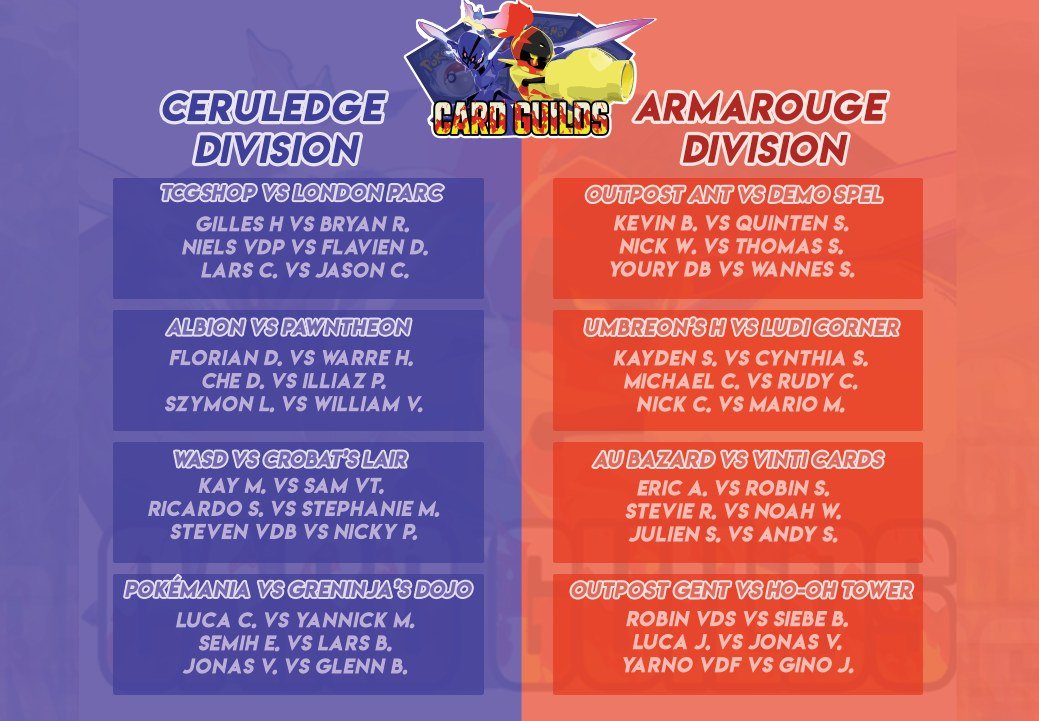 I'm not only organizing VG events but since last night TCG Belgium got their own online event organized as well!

We took a lot of inspiration of the team challenge and just copy pasted into this fun event. Let's see what store will come out on top ! :D