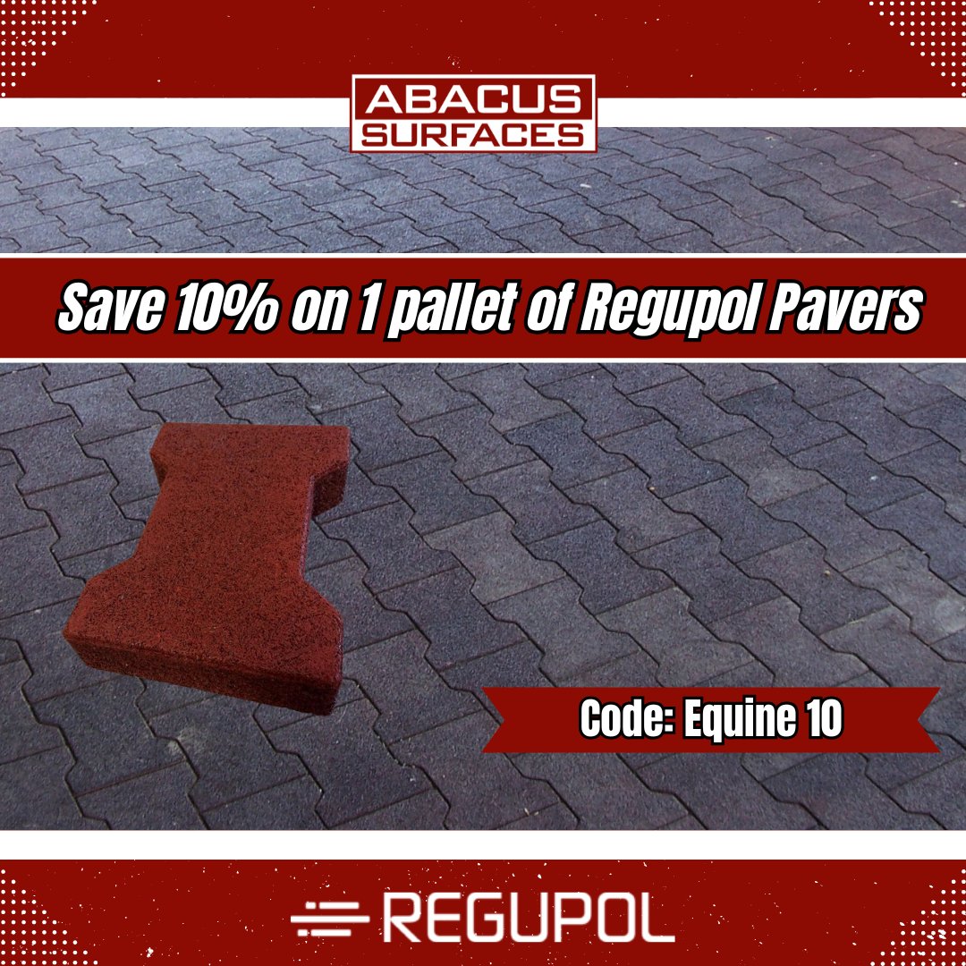 AbacusSurfaces's tweet photo. Our interlocking rubber pavers provide long-lasting comfort for your horses no matter the season or setting  🐎🐎

Take 10% off one pallet today with code Equine10 -> https://t.co/tqngdStZZC

#Equine #RubberPavers #HorseBarn https://t.co/f91gweVwBA