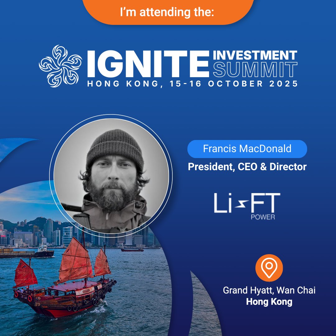 We are delighted to share that Francis MacDonald will be attending the Ignite Investment Summit on 15 - 16 October 2025, held by Ignite Partners at the Grand Hyatt, Wanchai, Hong Kong.

The Summit connects over 180 pre-qualified investors from top funds and institutions with 40