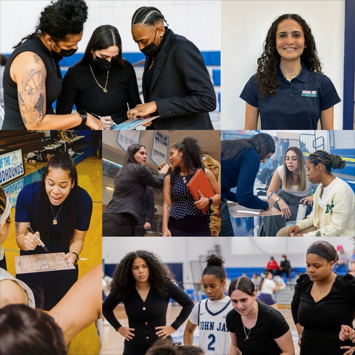 JJCWBasketball's tweet photo. On this #NationalCoachesDay I want to thank all my former players who joined me on the sidelines after graduation! A true full circle moment! #ThankYouCoach #PlayerToCoach https://t.co/2aVWrlzIqH