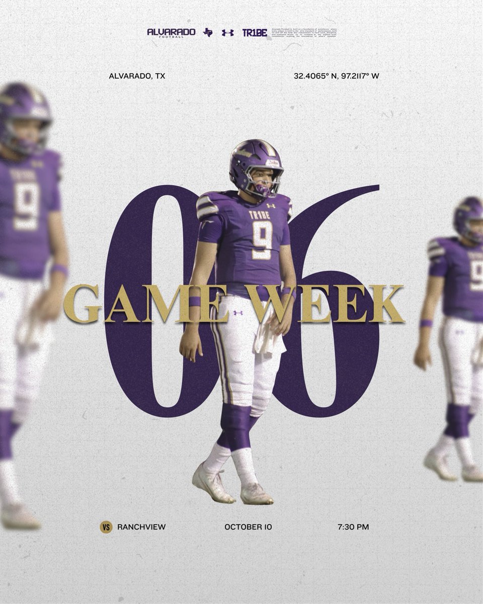 🏹 WEEK SIX 🏹

GAME WEEK vs. Ranchview!

First game of District! LET’S FIND OUT! 🏹

#AlvaradoExcellence #TR1BE #LFO