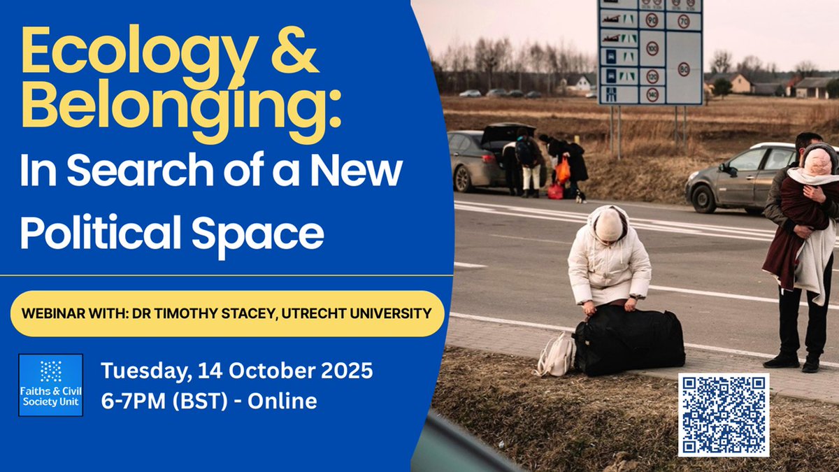 FCSUnit's tweet image. Can environmental politics and the politics of belonging push back against the rise fascism and polarisation? 

With just a week to go, don’t miss your chance to join our online seminar with Dr Tim Stacey.

Book your free place: tickettailor.com/events/faithsa…