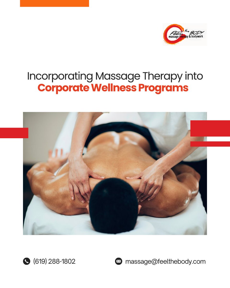 Bryan4massage's tweet photo. Integrate massage therapy into your corporate wellness program to boost productivity, reduce stress, and create a healthier work environment. Explore key benefits and strategies in our latest blog. Read more: https://t.co/BtOOQ3Jwlf

#CorporateWellness #MassageTherapy #Emp https://t.co/yD4E9KZr0K