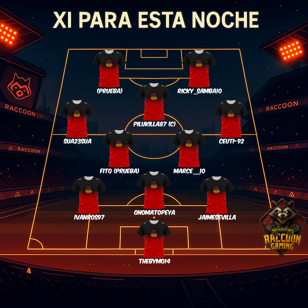Todo preparado para el espectáculo. 👀
Esta noche, salimos con este XI 🔥
🦝 A por todas, Mapaches.
#RaccoonGaming  #EAFC26 #Esports