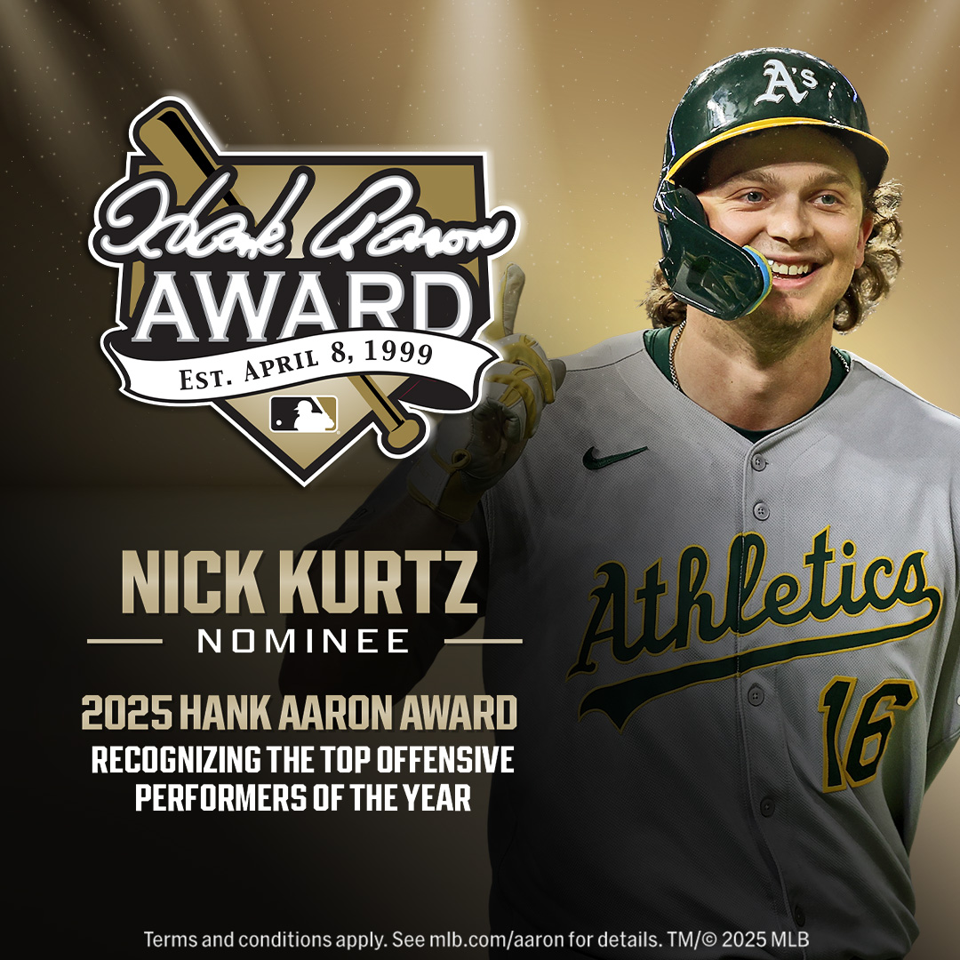 Congratulations to Nick Kurtz for being nominated for the @mlb Hank Aaron Award 👏

Vote for Nick: mlb.com/aaron