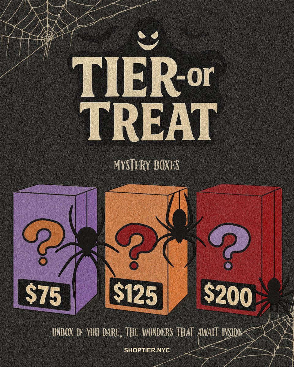 👻 TIER-or-TREAT Has Arrived 🎃 

Through the month of October, unbox the treats without the tricks. Each mystery box is crawling with archived gems, brand exclusives, essentials, and accessories.

shoptier.nyc 🕸️