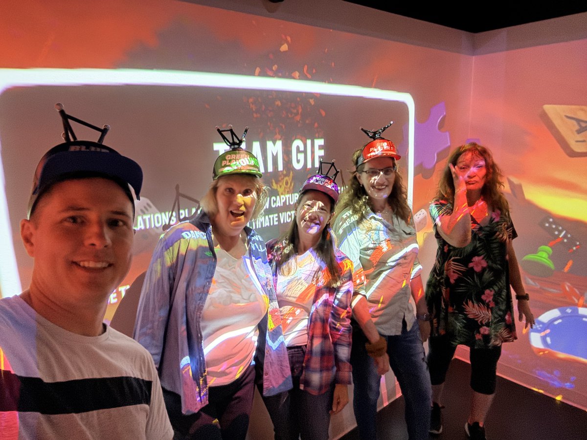 STLE_Tribology's tweet image. STLE staff had a fun and collaborative #teambuilding experience today at Immersive Gamebox.  Check out those cool hats!  Who was better at Floor is Lava, Team 1 or Team 2? #STLEConnect