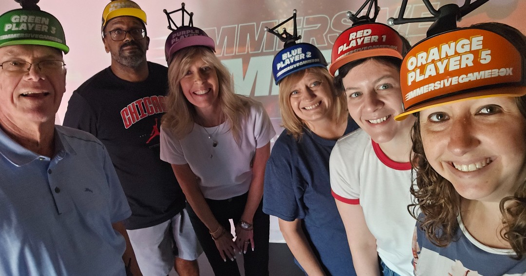 STLE_Tribology's tweet image. STLE staff had a fun and collaborative #teambuilding experience today at Immersive Gamebox.  Check out those cool hats!  Who was better at Floor is Lava, Team 1 or Team 2? #STLEConnect