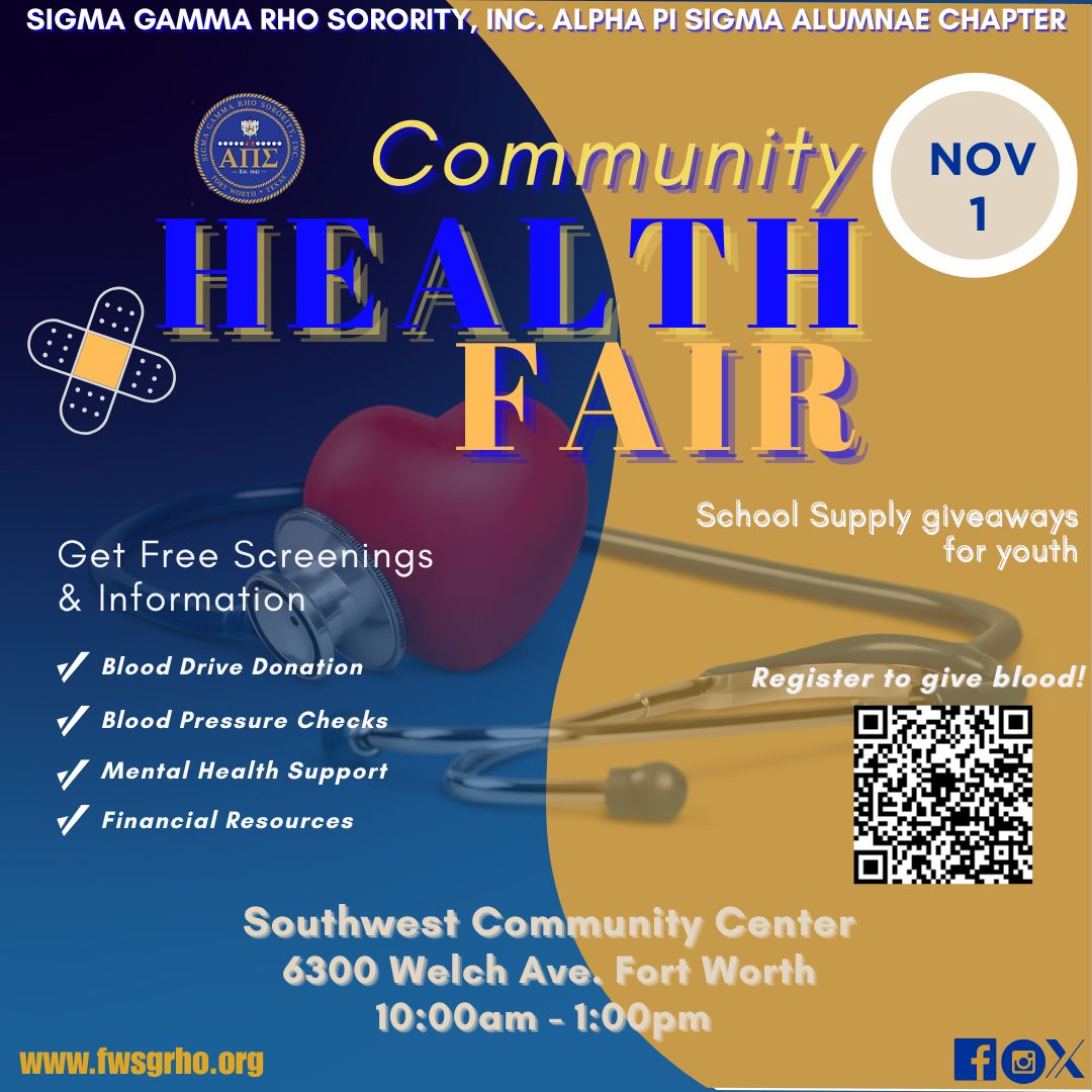 Healthy minds. Healthy bodies. Healthy communities. 💙💛
Join us Nov. 1 from 10–1 for our Community Health Fair — free screenings, resources, and giveaways!