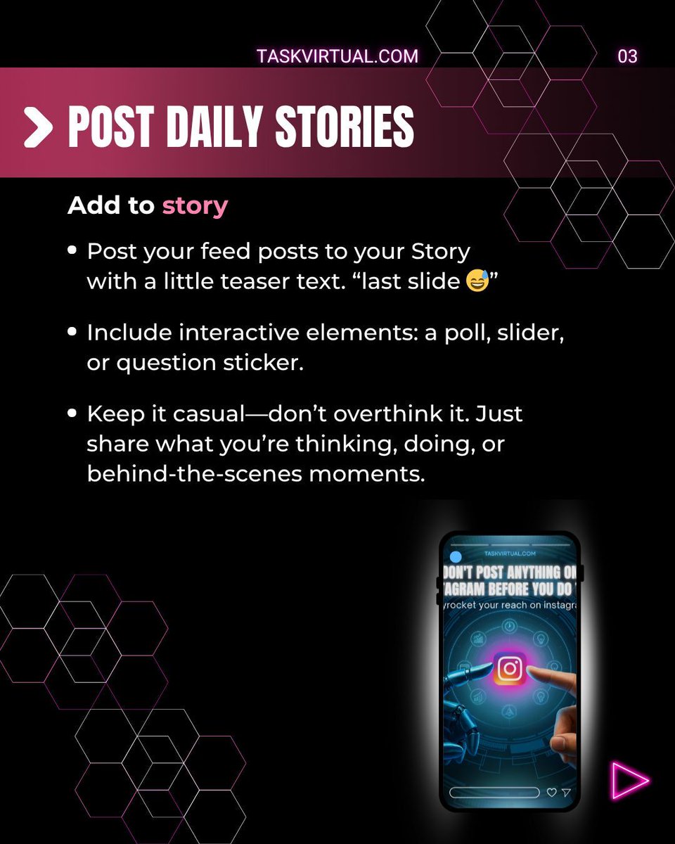 TaskVirtual's tweet image. Want to boost engagement? 🚀
Here are 3 MAJOR tips: ✅ Optimize content ✅ Stay consistent ✅ Engage daily
Don’t do it all alone — hire a Virtual Assistant from @TaskVirtual to handle the rest! 💼
#VirtualAssistant #BusinessGrowth #Marketing