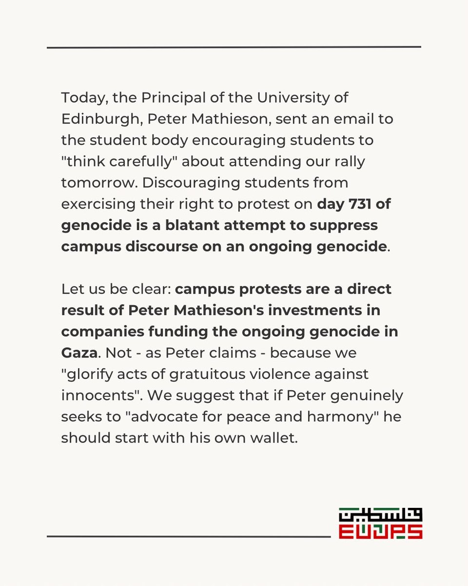 Edinburgh Justice for Palestine tweet media