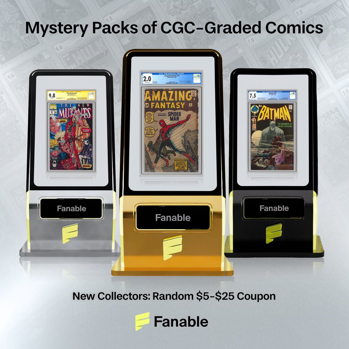 Like + retweet for a chance to win a FREE mystery case from our Sidekick Kiosk 🎁

You could pull a grail worth $1,500

New collectors get $5-$25 off their first purchase 👉 fanable.io/api/redirect?t…

🎥 Winners will be announced live during the Fanable Fridays show hosted by