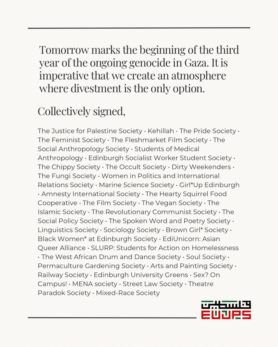 Edinburgh Justice for Palestine tweet media