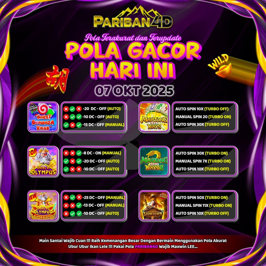 PARIBAN4D's tweet photo. POLA GACOR PARIBAN4D TANGGAL 07 OKTEBER 2025 DEPOSIT TANPA RIBET WD TANPA BATAS
🥰 #pgsoft
🥰 #PRAGMATIC
🥰 #PARIBAN4D
🥰 #slotgacor
🥰 #gameonline
🥰 #depopulsa
🥰 #scatter
🥰 #maxwin
🥰 #ewallet
🥰 #qris
LINK DAFTAR : https://t.co/qzHOVPvKf5 https://t.co/4l52Xi6JRx