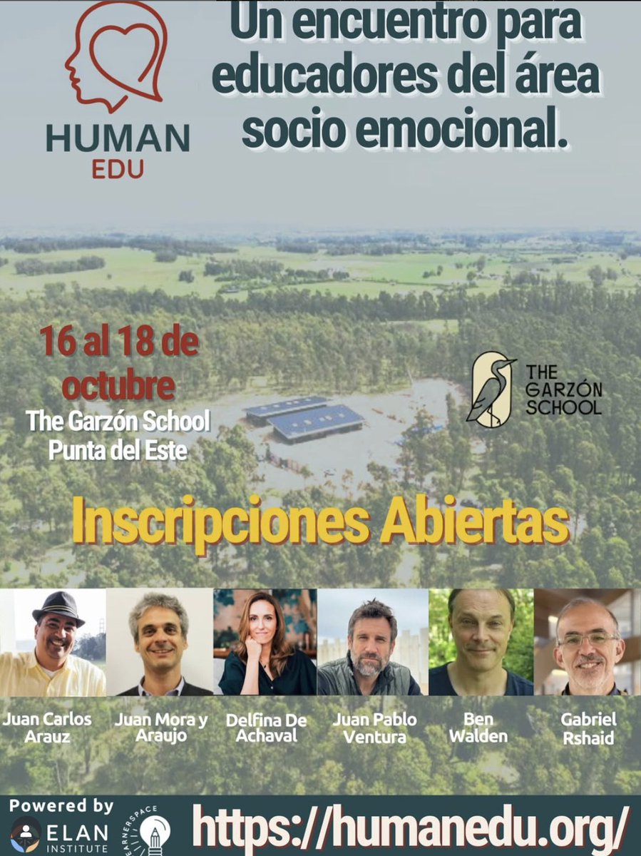 juanmoray's tweet photo. Ya casi estamos en UY para HumanEdu 2025. ¡No te lo pierdas! No hubo un mejor momento para preguntarse qué significa ser humano.#SerHumano #Regeneration #RegenerativeEducation @thegarzonschool @elan_institute  @juampiventura https://t.co/8mcFb9il9y