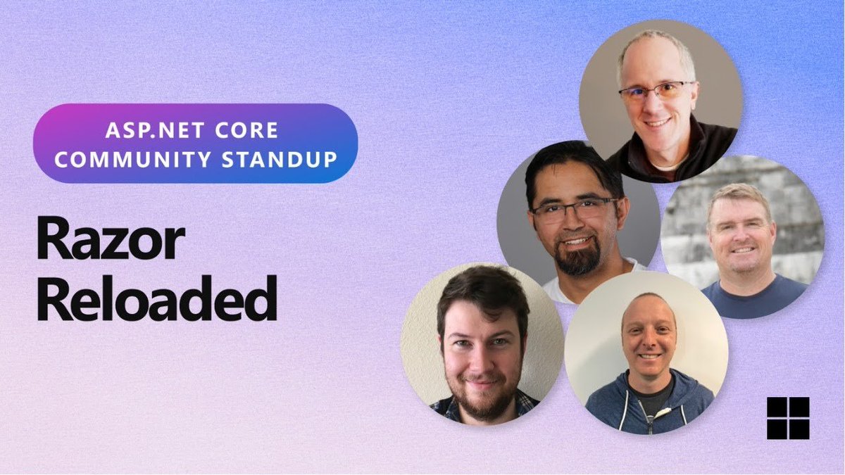 aspnet's tweet image. Happening today at 4:00 PM PT: #ASPNET Community Standup: Razor Reloaded
Get an inside look at the latest Razor tooling and Hot Reload enhancements coming to Visual Studio 2026 Insiders, straight from the team building it!
See you here: msft.it/6014saDD6