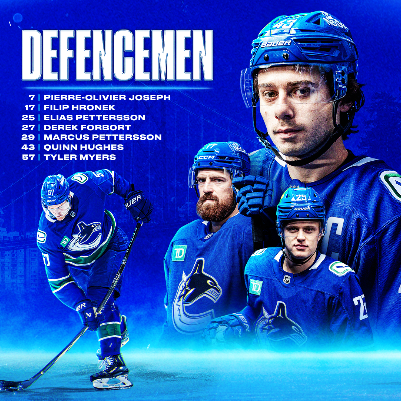 Canucks's tweet photo. Let the games begin.

Introducing your 25.26 #Canucks Opening Night Roster!