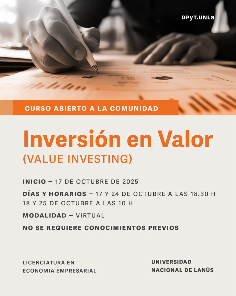 diegomatianich's tweet photo. Si alguna vez sentiste que invertías sin tener claridad sobre el “por qué” o el “cuánto vale” una acción… este curso es el punto de partida que necesitás.

Curso Value Investing
@UNLaOficial 

https://t.co/XsRNAwmmCP https://t.co/aDGbcho852