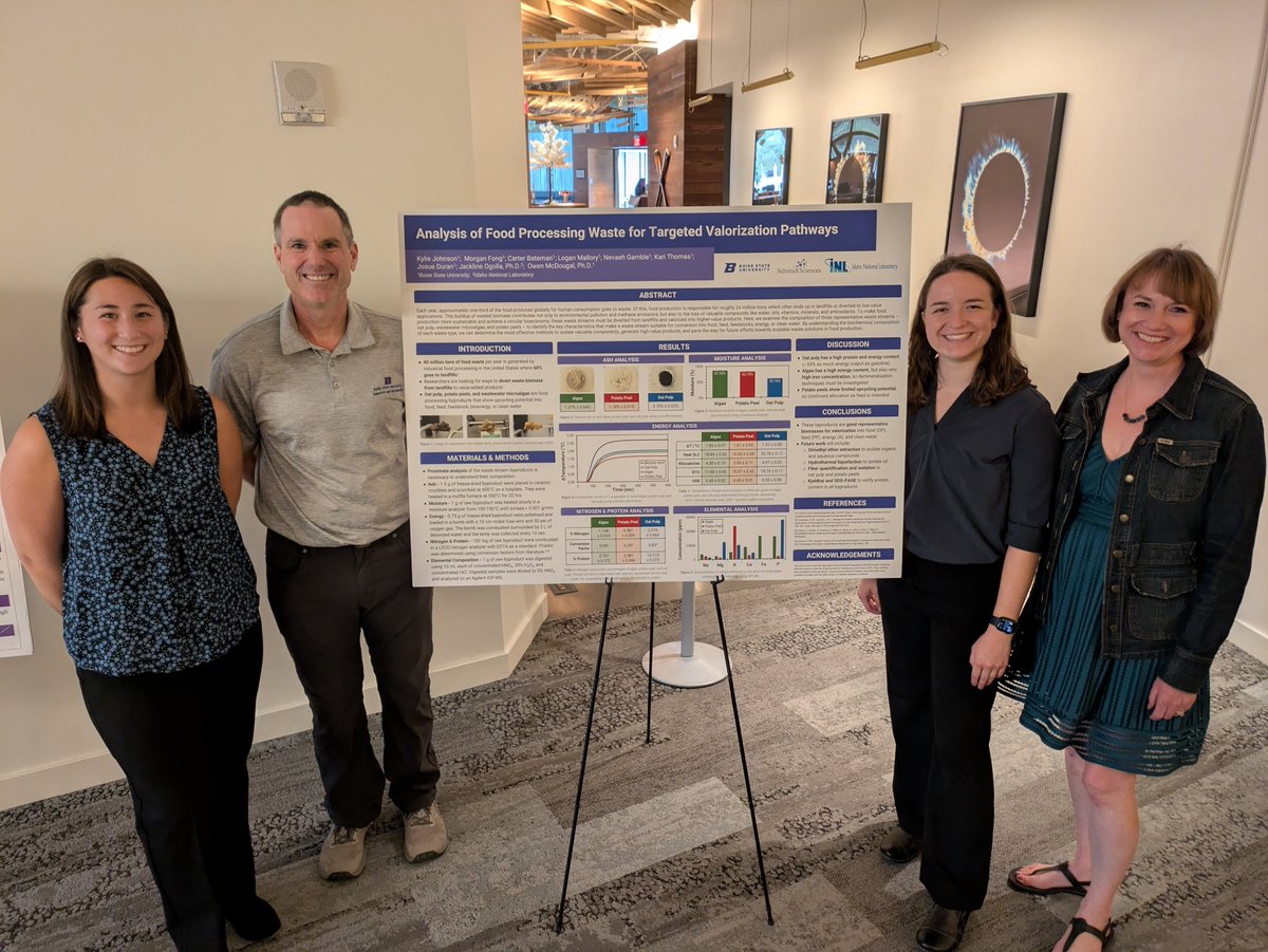 BoiseStateChem's tweet photo. Two graduate students attended the Schmidt Sciences Virtual Institute on Feedstocks of the Future (VIFF) community convening in Mountain View, CA. Morgan Fong and Kylie Johnson presented their research posters, toured agricultural sites, and collaborated with other researchers. https://t.co/f6BqxOiO2z
