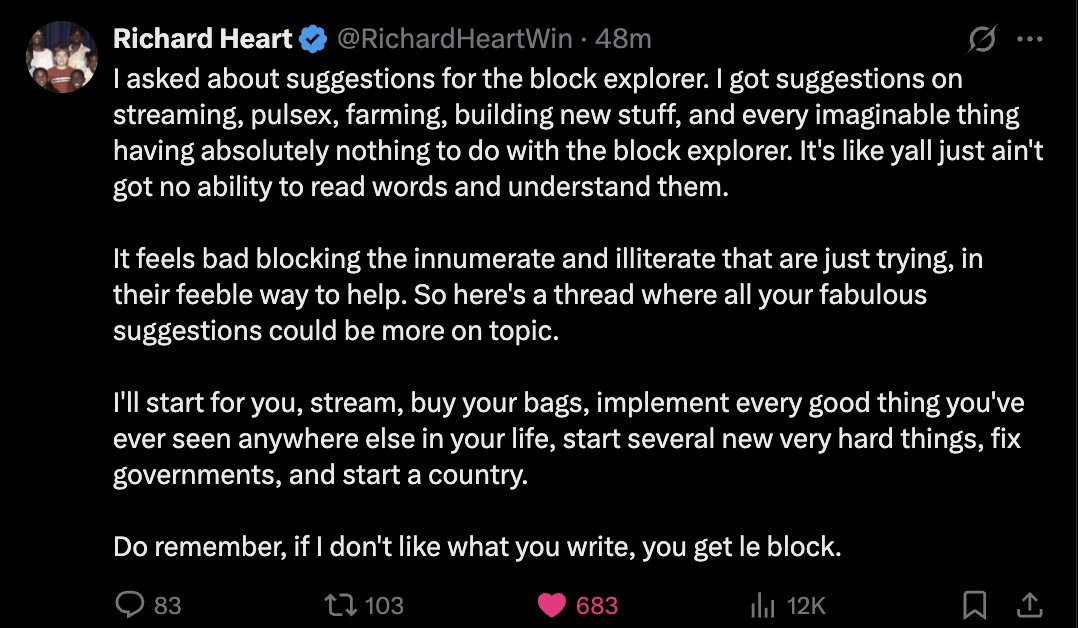 DcentraliseMe's tweet image. &quot;First I shake out the weak hands with a spicy tweet. Then I post the valuable stuff. No love for weak hands.&quot; - Richard Heart

Richard posts two spicy tweets, then a link to a cross chain block explorer... 

This comes a day after the Liberty Swap L0 upgrade... 

#pDAI to $1