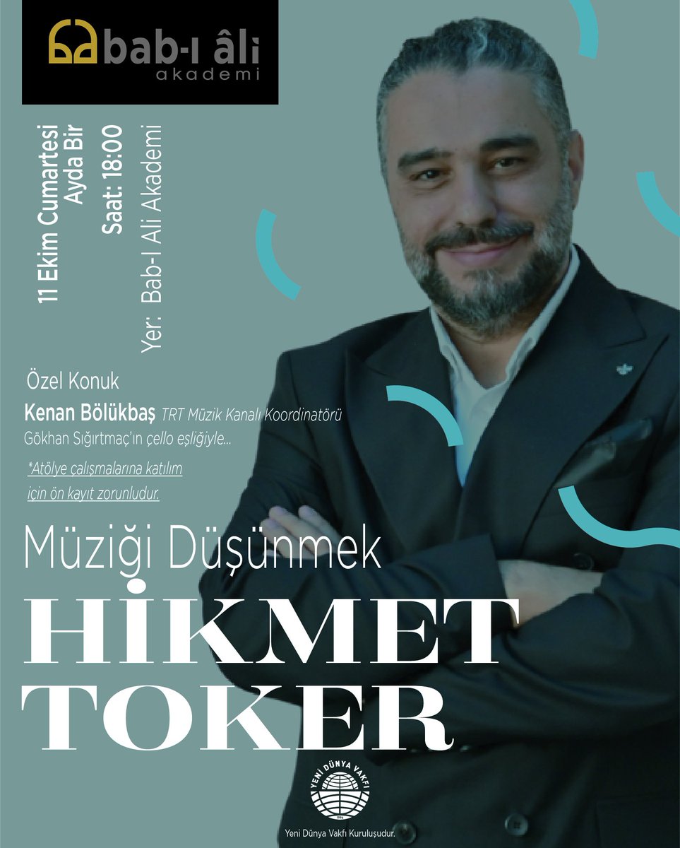 Müziği sadece duymak yetmez, düşünmek de gerekir.
Hikmet Toker ile “Müziği Düşünmek” programı başlıyor!

Sesin, anlamın ve düşüncenin izini birlikte süreceğiz.
📌 Başvuru linki: Bioda