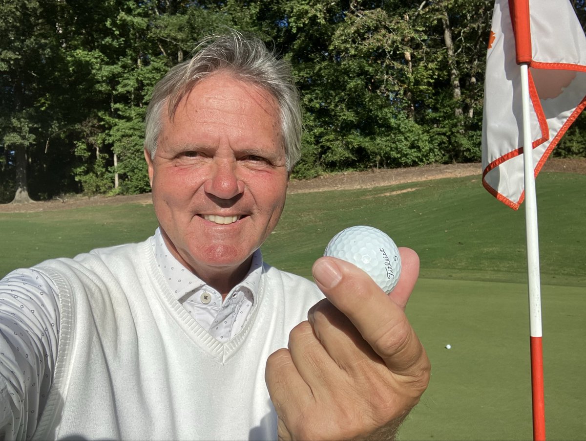 Clemson_Golf's tweet photo. Congratulations to Jim Borick!
Scored his third hole-in-one on October 2nd at The Walker Course. 
Hole #4, 135 yard seven iron. 
Witnessed by Tommy Thompson, Chris Jones, and Andrew Smith. https://t.co/gwXOhXcTvd