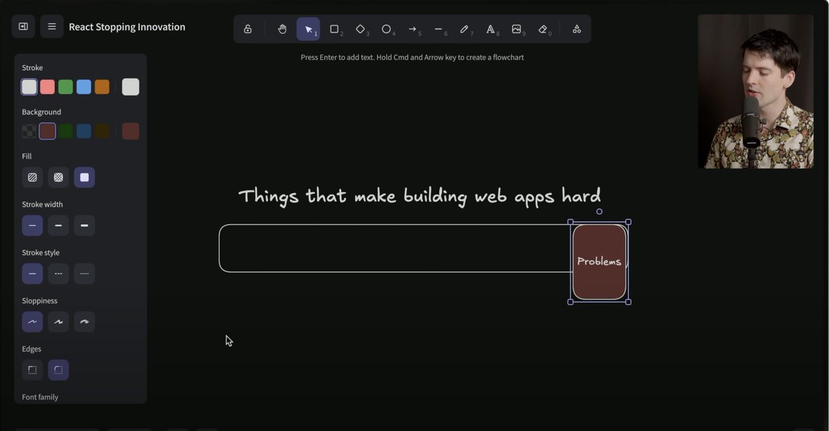 RyanCarniato's tweet image. I was in chat during this stream, but watching the video made me want to talk about the limits of this framing.
It's easy to look at things of what you can do with a given tool. And because these are just tools you can always escape them. You can really do anything with…