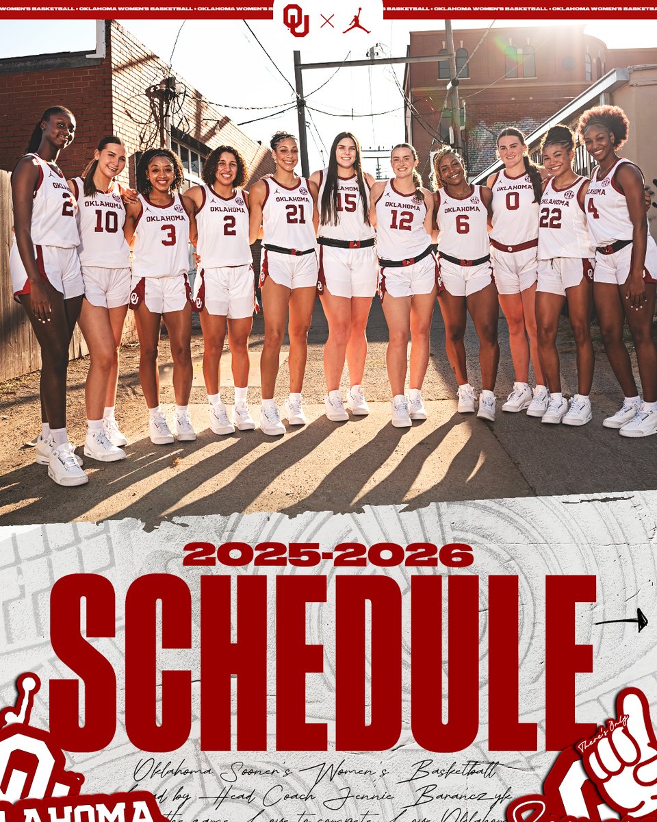 OU_WBBall's tweet photo. No more waiting ⌛

📅 » https://t.co/K8f4iN1Plv
🎟️ » https://t.co/FxYJ5MbRA7

The 2025-26 schedule is here! https://t.co/mcxTBo7pj7