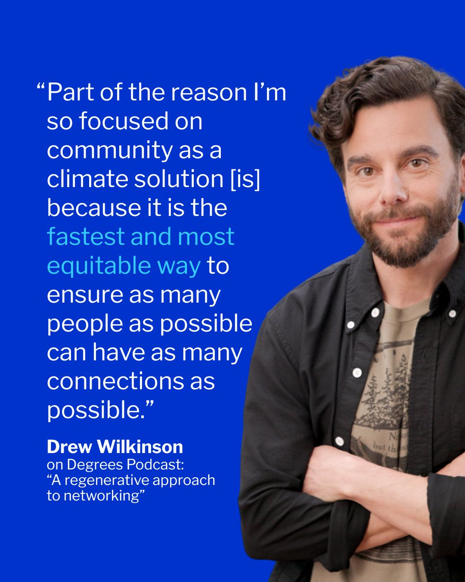 EnvDefenseFund's tweet image. What if networking could do more than advance your career? #DegreesPodcast alum DrewWilkinson is back to explore how building community can drive meaningful climate action too.

🎧 Tune in Wednesday for a new episode of our new miniseries: Connection as a Climate Solution!