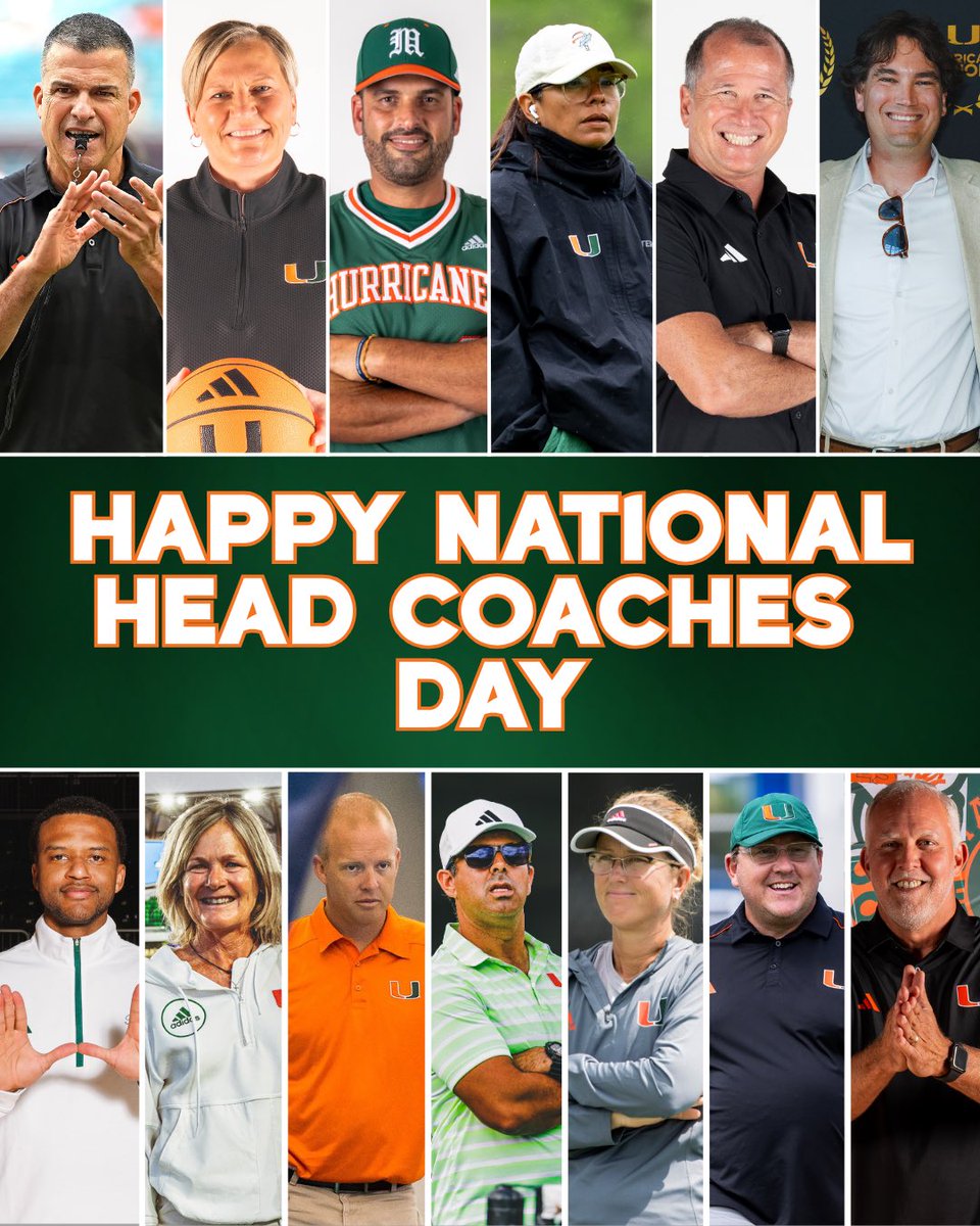 Happy National Head Coaches Day to all of our fantastic Coaches, THANK YOU for everything you do for our Canes! 🙌