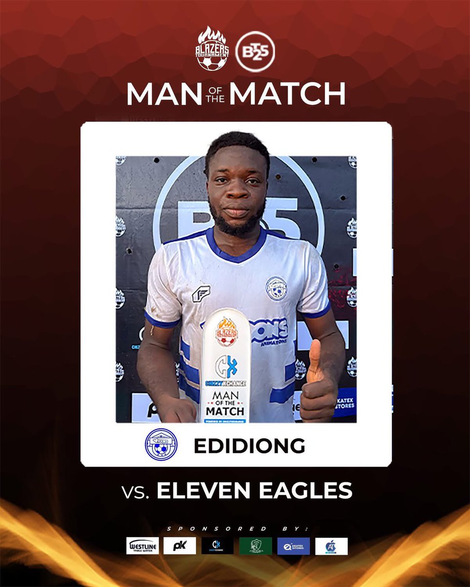 Edidiong John of Vtoons Football Club goes home with the MOTM for today's game. 

#BT2025