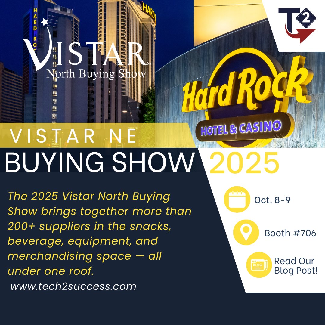 Tech2Success's tweet image. Level up at #VistarNorth2025! 🚀 Join us Oct 8–9 in Atlantic City for exclusive launches and networking. DM or comment to connect! tech2success.com/2025/10/06/tec… #VistarNorth #BuyingShow #ConvenienceServices #SnackIndustry #BeverageTrends #IndustryEvents