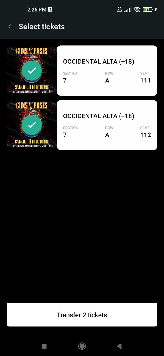 dresrok's tweet photo. Hey amigos si me ayudan con un RT les estaría agradecido @PogotaConcerts @Juanjo_guerrero
Vendo 2 boletas Para Guns en Medellín occidental alta 7A-111 y 7A-112. Precio negociable. Informes WhatsApp 3208368763 https://t.co/ZuqMdvlVnG