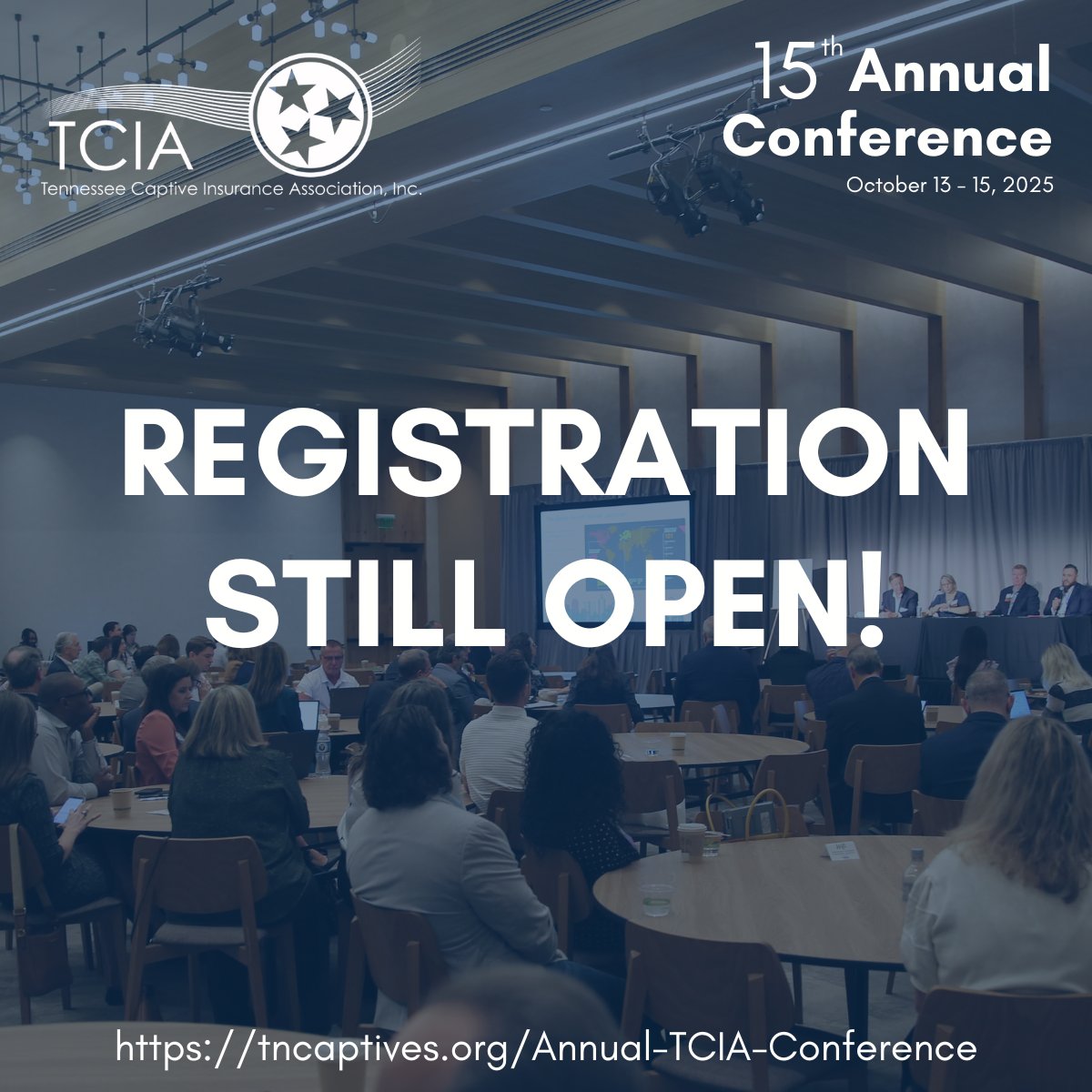 Registration is still open for the 15th TCIA Annual Conference and onsite registration will be available at the hotel! 

🗓 October 13–15, 2025
📍Embassy Suites by Hilton - Nashville, TN

Register here: tncaptives.org/Annual-TCIA-Co…

#TCIA2025 #TNCaptives #CaptiveInsurance