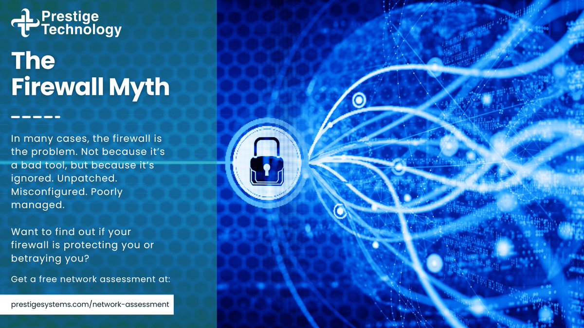 PrestigeTechSys's tweet image. 🔥 The Firewall Myth

Think your firewall has you covered?
Think again.
Most breaches aren’t about hacker brilliance—
they’re about unpatched, ignored, or misconfigured firewalls.

We monitor &amp;amp; manage everything, 24/7.

🛡️ Free network assessment:
 prestigesystems.com/network-assess…

#PT