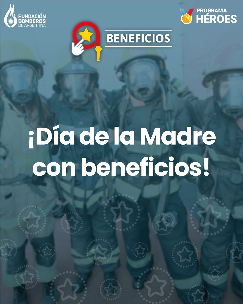 El Día de la Madre se celebra con el #ProgramaHéroes ❤️

¿Querés hacer un regalo? 🎁 Te contamos que podés acceder a descuentos exclusivos en múltiples marcas para conseguir todo lo que querés 🎉

👨‍🚒👩‍🚒 Conocé más: bit.ly/Beneficios-Fun…

 #BomberosVoluntarios #DíadelaMadre
