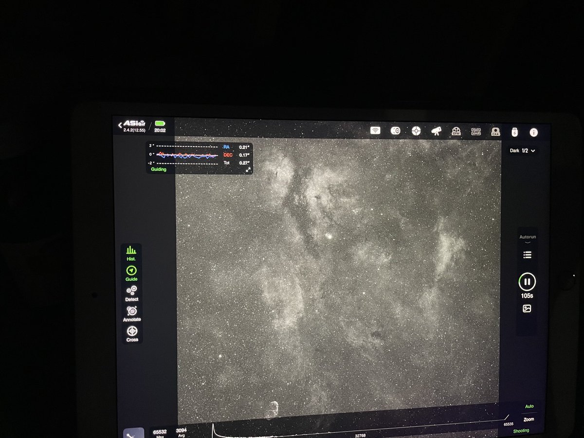 99% moon - Ha filter 7nm - bring it on with the autoguiding 😊 so would 3nm be better ? Serious question ! #astrophotography