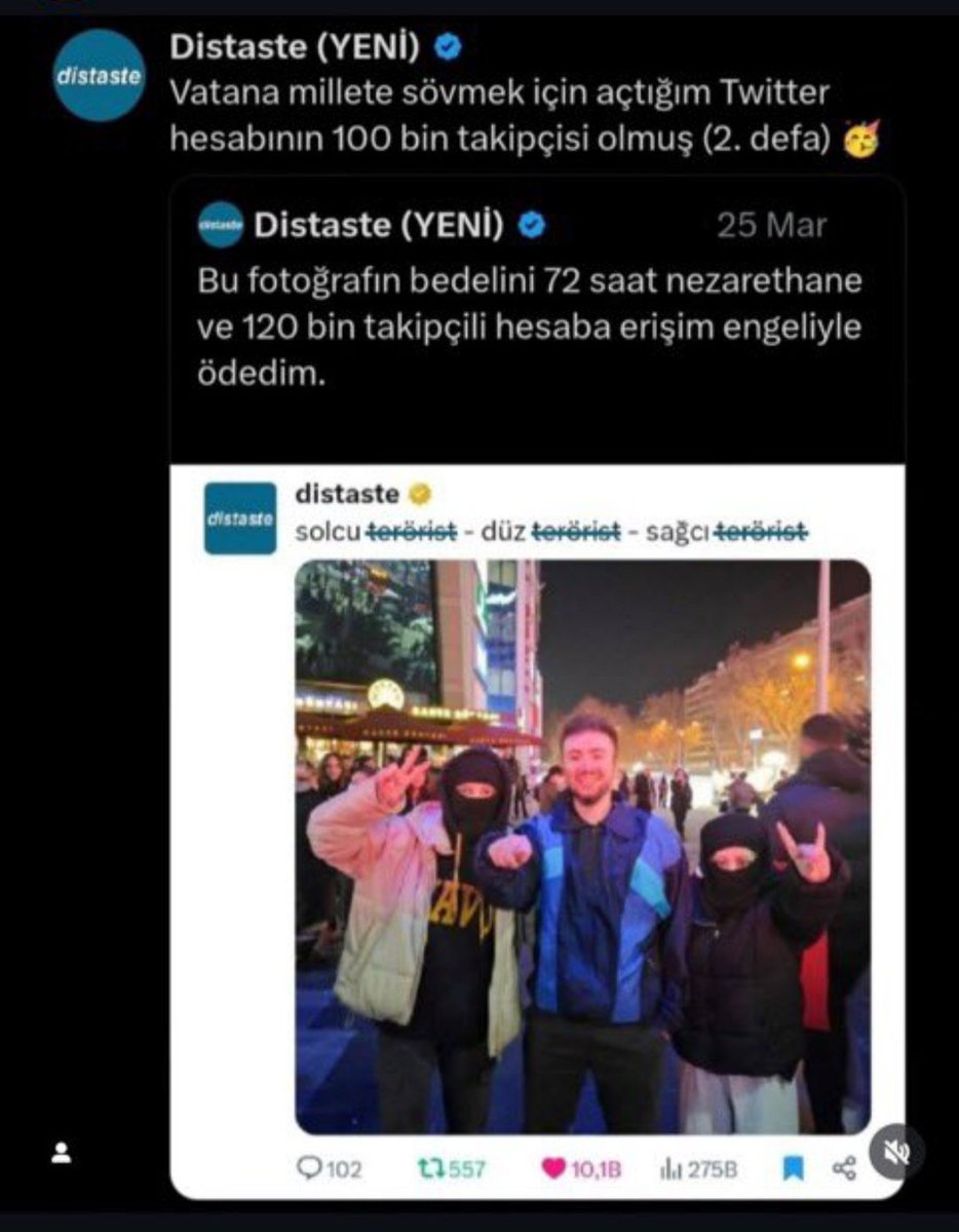 Devlete hakaret ve toplumu bölmeye yönelik çağrılar, gençlerin suç seçmesine zemin hazırlıyor. Hukuk, bu tehdide kayıtsız kalmamalı.
#GökberkAkbulutTutuklansın 📌 <a href="/EmniyetGM/">Türk Polis Teşkilatı</a> @AdaletBakanlik <a href="/TC_icisleri/">T.C. İçişleri Bakanlığı</a>