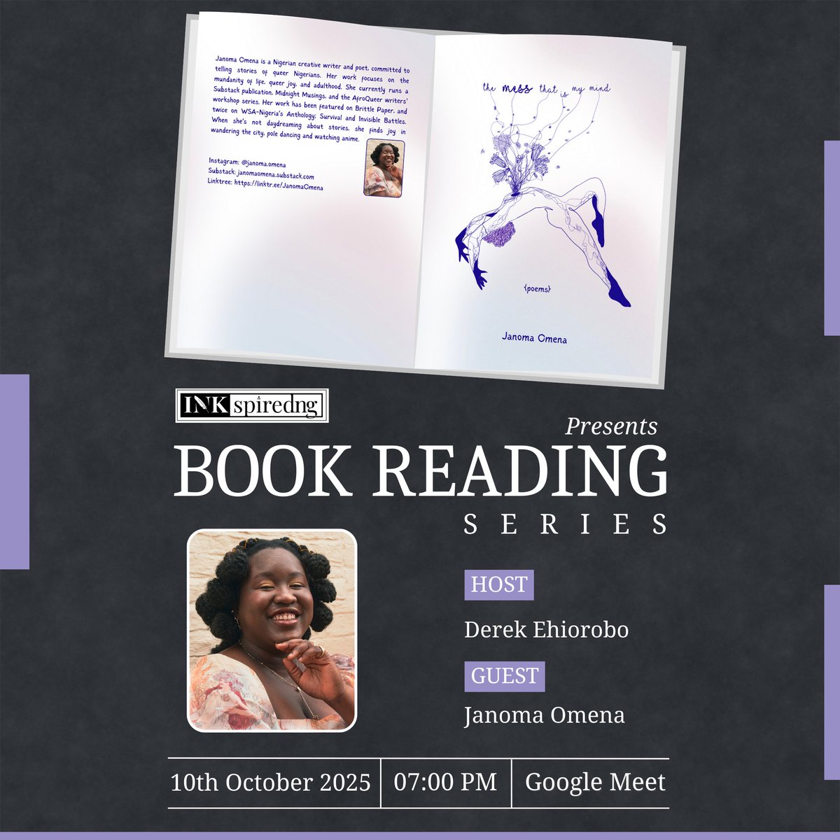 It's Episode 3 of our reading series! Meet us on Friday 10th!

meet.google.com/urh-zwoy-mja