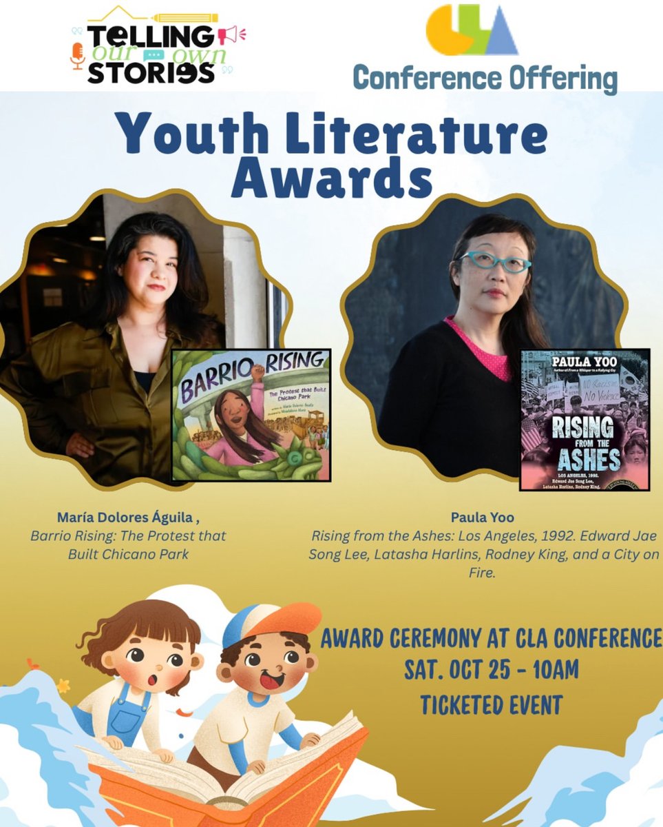 RISING FROM THE ASHES🔥✊🇰🇷🇺🇸📚My <a href="/NYRBooks/">Norton Young Readers</a> 1992 #LAUprising #Saigu #solidarity book won 2025 CLA John &amp; Patricia Beatty Award! 100+ sources. New info. 5 stars. 2025 YALSA &amp; SCBWI Awards. Award ceremony/signing with PB winner María Dolores Águila 10/25/25: cla-net.org/page/113