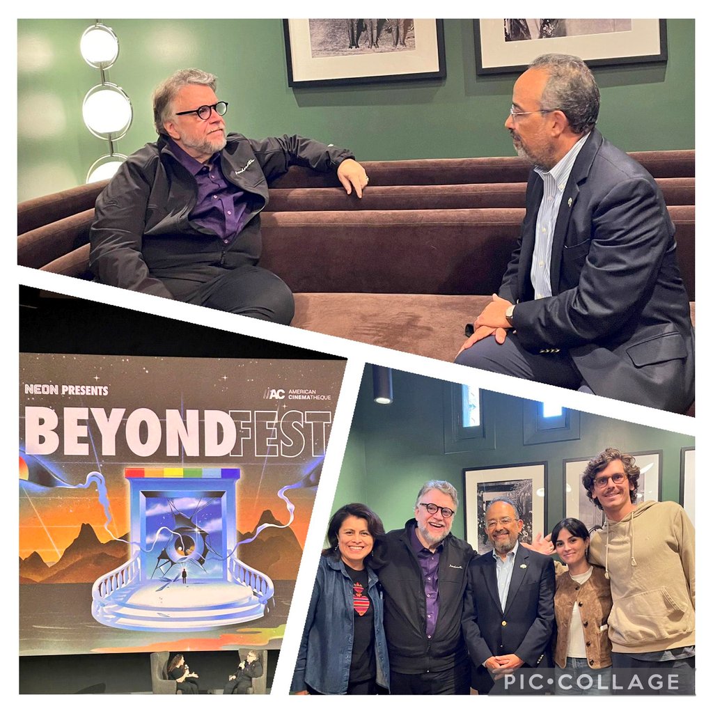 carlos_glezgtez's tweet image. Este fin de semana tuvo lugar la espectacular retrospectiva de Guillermo del Toro (@RealGDT) de películas de horror. ¡Lleno total! Felicito a @am_cinematheque por esta iniciativa. Un honor haber tenido la oportunidad de conversar con un cineasta q&apos; tanto prestigio le ha dado a 🇲🇽