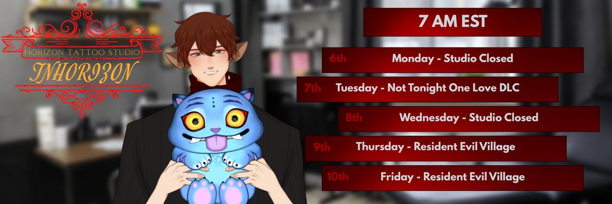 Schedule for this week! 6th - 10th.

#Vtuber #VtuberEN