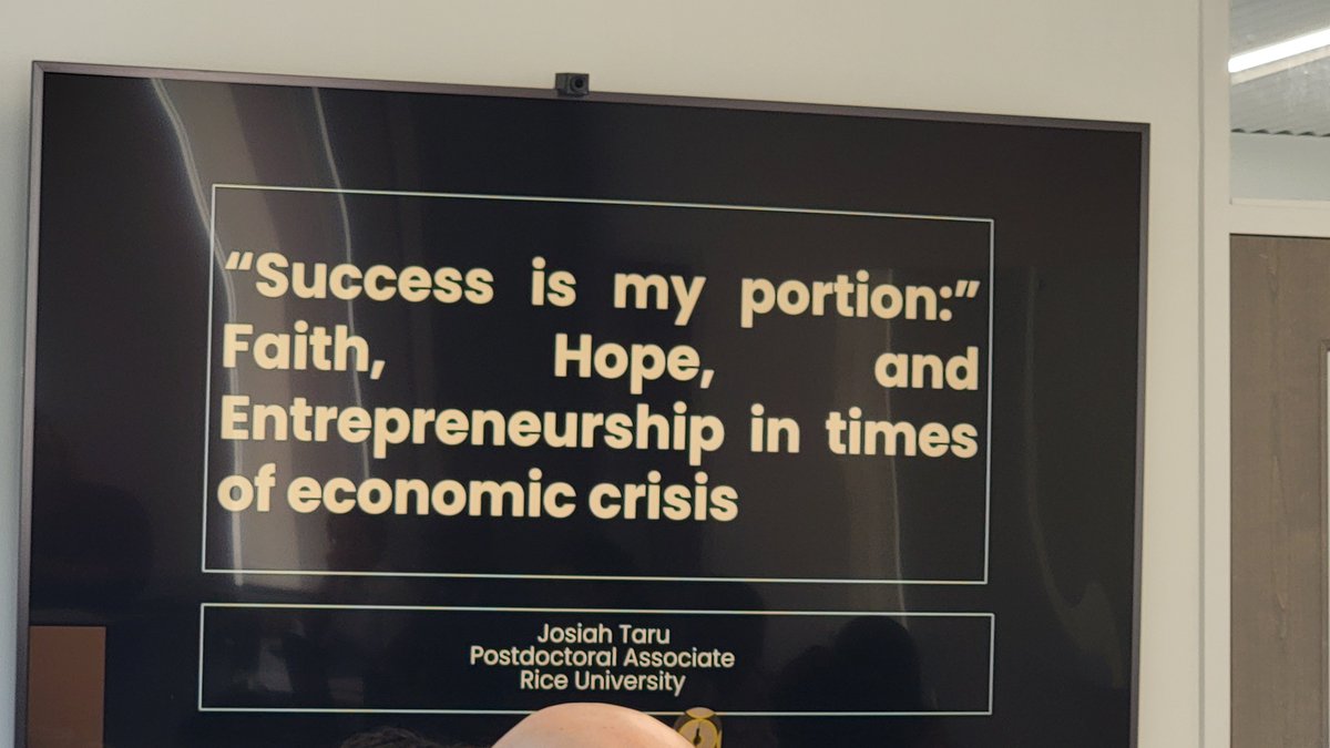 Just hosted <a href="/BoniukInstitute/">Boniuk Institute</a> postdoc <a href="/josiahtaru/">Josiah Taru</a> to present his research on how African Pentecostal Christianity in Zimbabwe frames faith-driven entrepreneurship as a religious duty amid ongoing economic crisis.