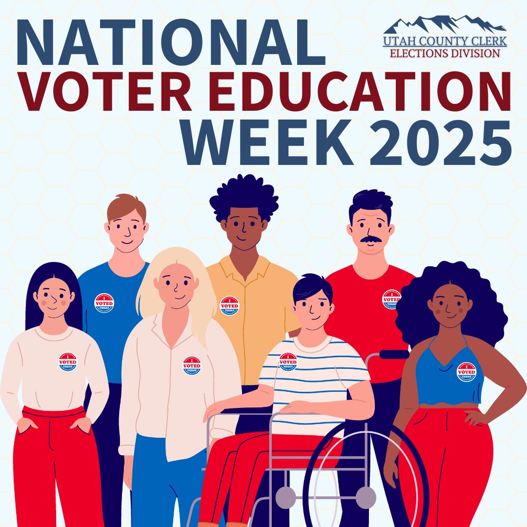 Happy National Voter Education Week! Follow along throughout the week as we share information about Utah Elections and how our office works to secure the elections process!