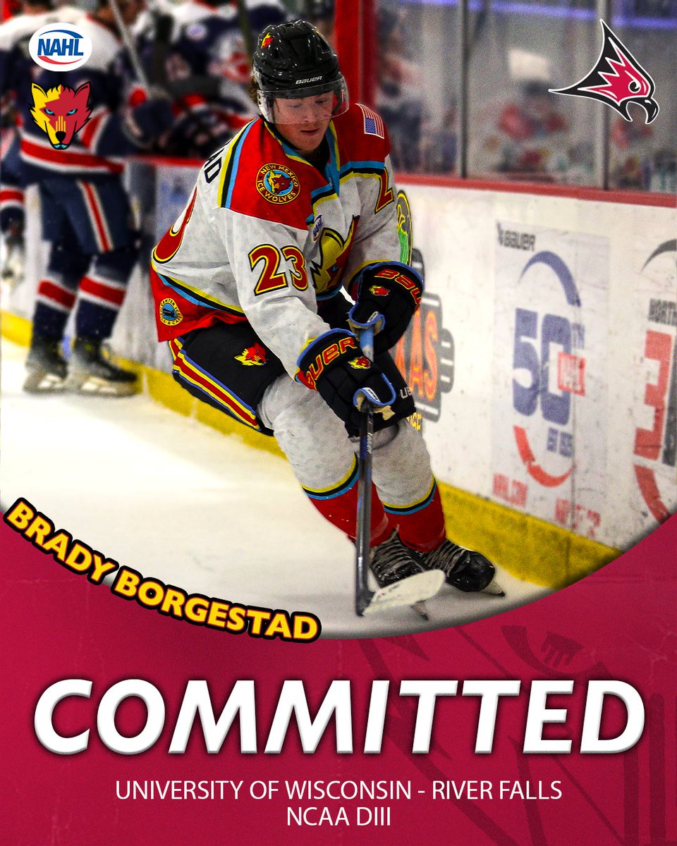 NMIceWolves's tweet image. Brady Borgestad has committed to play NCAA Division III hockey at the University of Wisconsin - River Falls! Congratulations!
