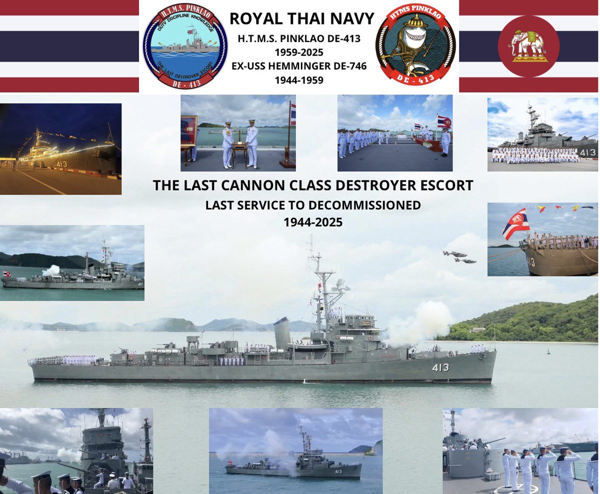 Noptta11's tweet photo. @Johnrambo497 De thaise marine gebruiken HTMS Pinklao voor opleidings- en trainingsschip in dienst bij koninklijke thaise marine 66 jaar https://t.co/yHz6AUxySj