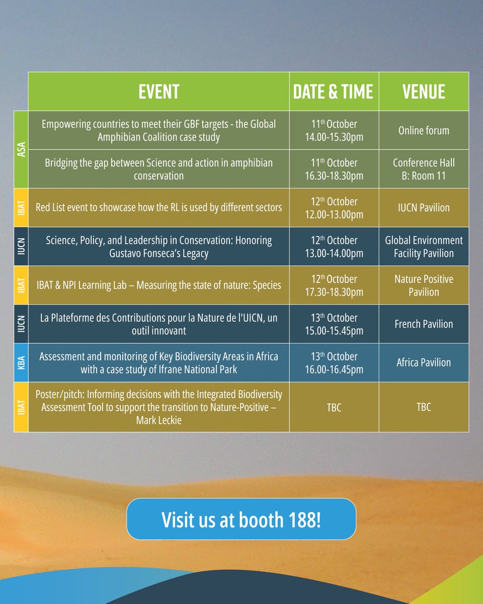 📢 We're excited to kick off our #IUCNCongress journey!

Follow us over the next days as we share more information about key events, important discussions, and exciting updates from the IUCN World Conservation Congress.

Don't forget to visit our stand (#188). See you there!