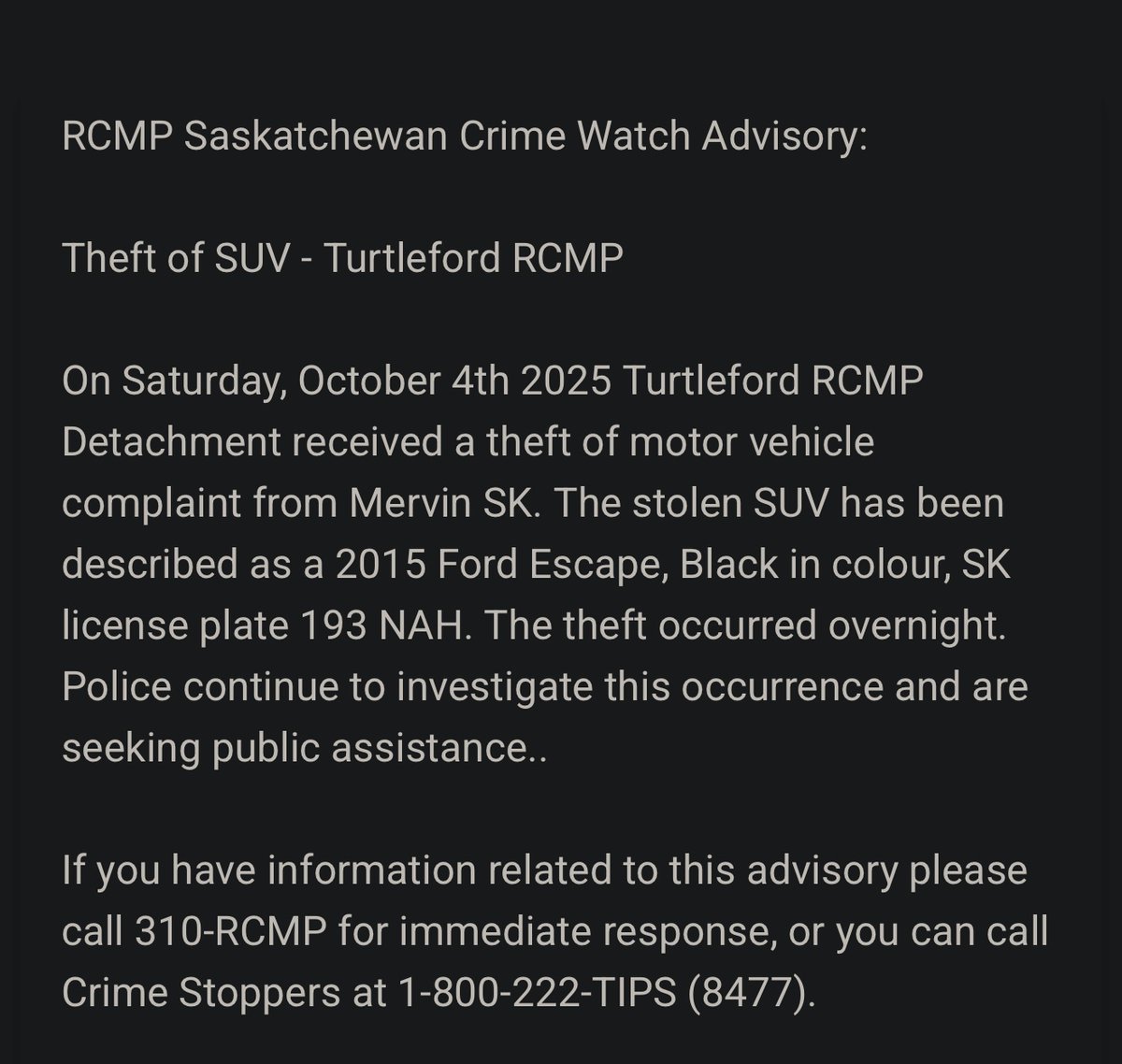VigilanteFarmer's tweet image. #Turtleford #Mervin #TurtleLake #RuralCrime #FarmCrime #SkCrime