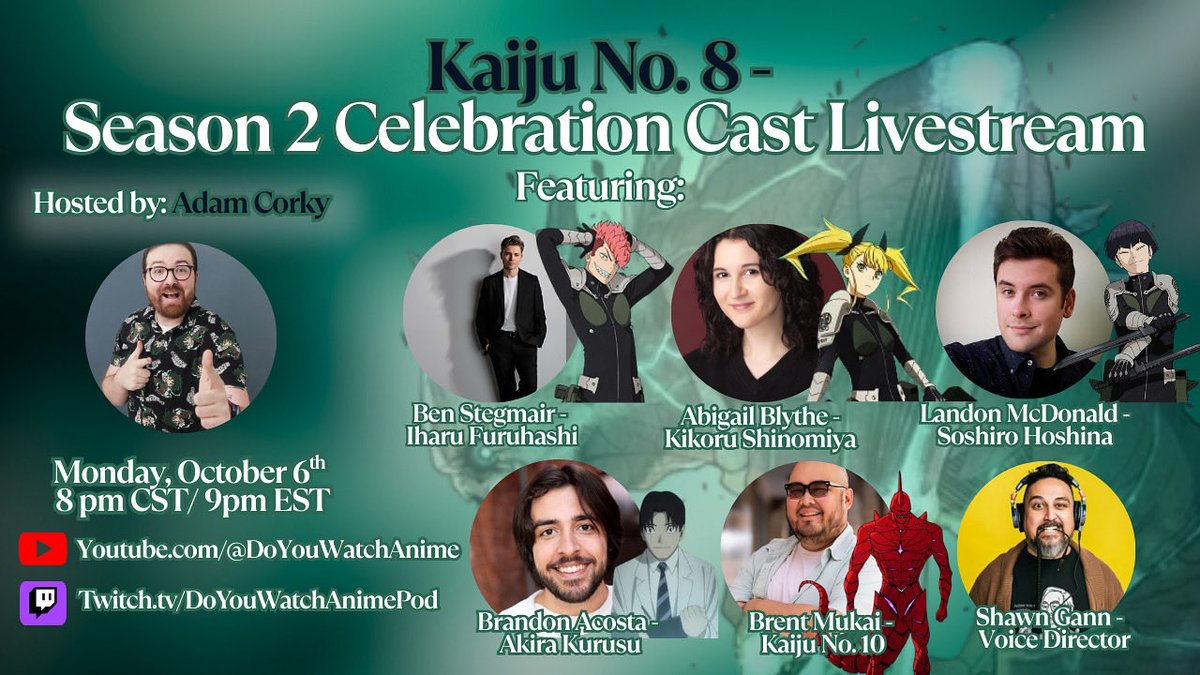 AdamCorky's tweet image. Tonight at 8pm CST/9pm EST! Join myself &amp;amp; @BStegmairVO @askforabigail @McMovieMan @KinglyRed @brentmukai @ReadyKafka !  Live on YouTube &amp;amp; Twitch! 🔗 BELOW!