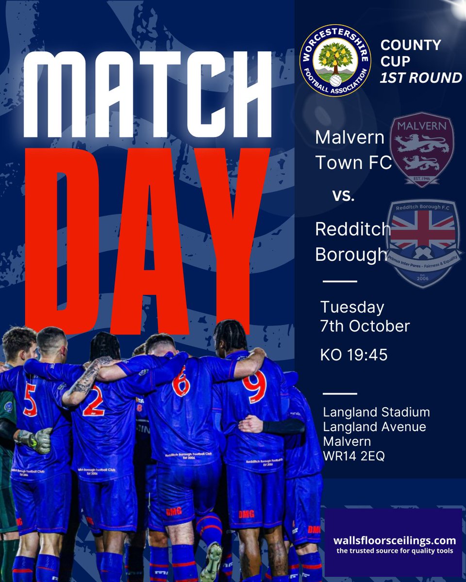Redditch Borough F.C. (@reddboroughfc) on Twitter photo The 1st Team Men are away at @malverntown1946 tomorrow evening in the 1st round of the County Cup
<a href="/WorcsFA/">Worcestershire FA ⚽</a>
#UTB💙
#proudtobeblue
#goingplaces
#oneclubonefamily The 1st Team Men are away at @malverntown1946 tomorrow evening in the 1st round of the County Cup
<a href="/WorcsFA/">Worcestershire FA ⚽</a>
#UTB💙
#proudtobeblue
#goingplaces
#oneclubonefamily